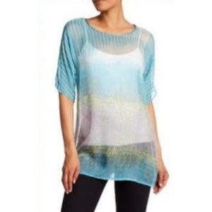 Biya by JOHNNY WAS Sheer Watercolor Tunic Size XS